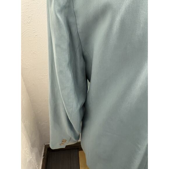 Vintage Talbots Woman’s Pure Silk Pale Green Lined Two Button Blazer Jacket 6 - Picture 5 of 8